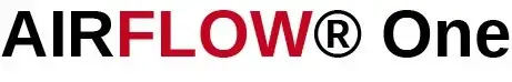 Logo of AIRFLOW® One, with the brand name in red and black letters, emphasizing airflow technology.